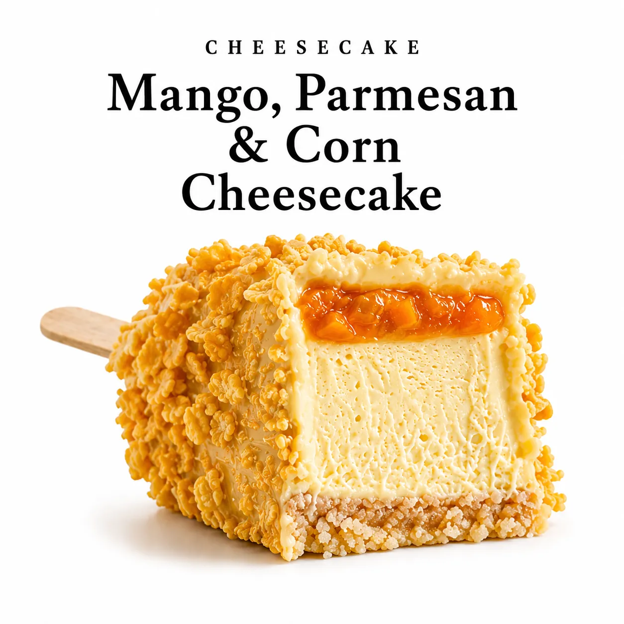 Mango, Parmesan & Corn Cheesecake