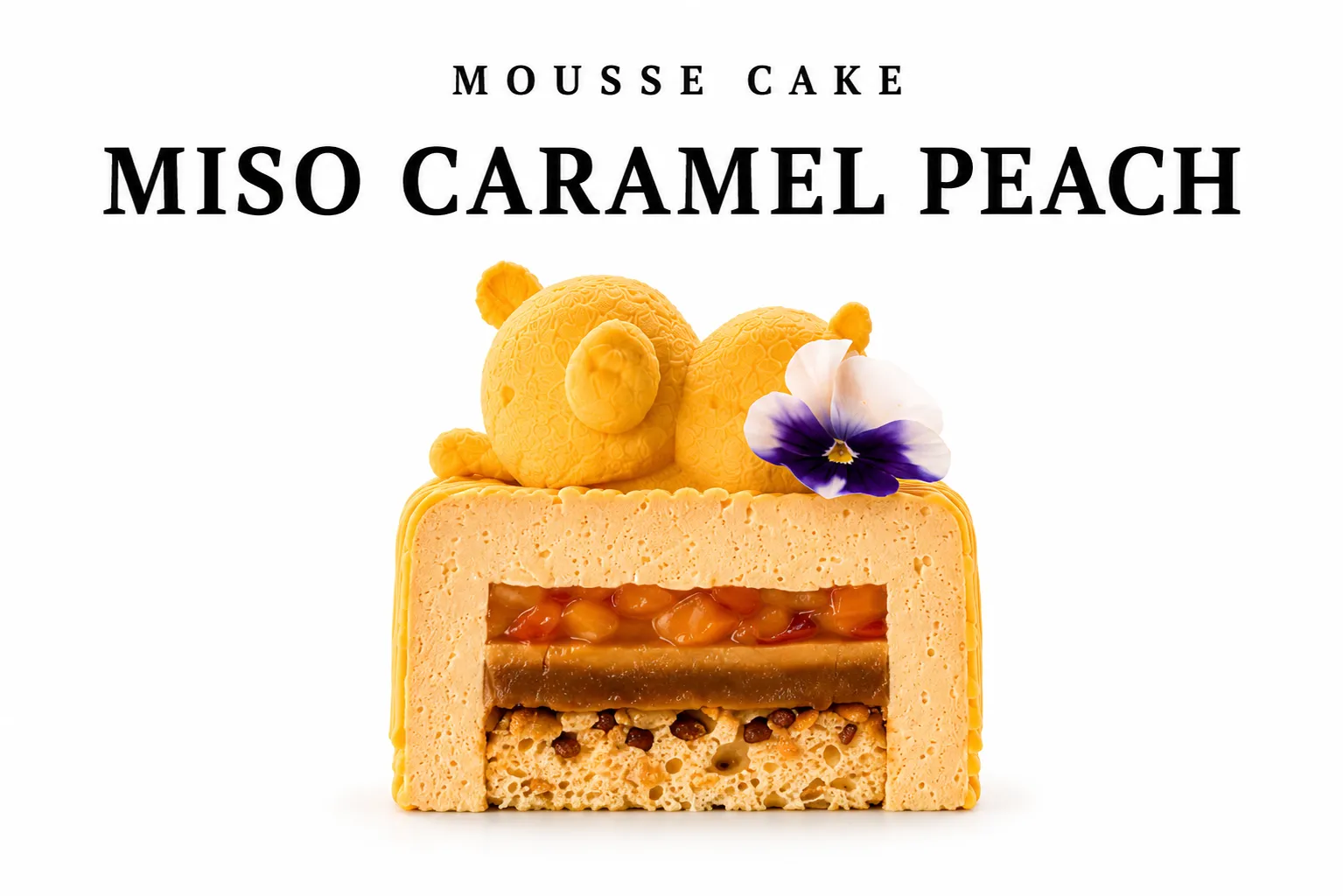 Муссовый бенто-торт "Miso Caramel Peach"