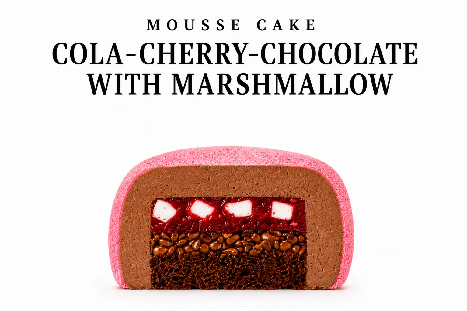 Mousse bento cake "Cola-Cherry-Chocolate"
