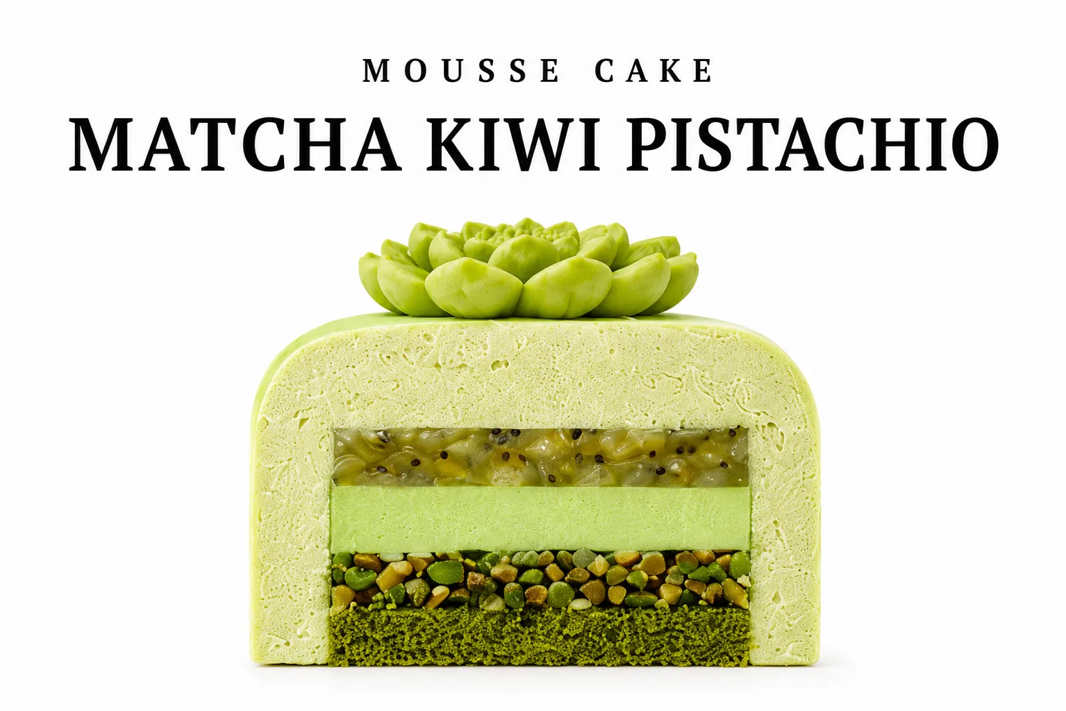 Mousse bento cake "Matcha Kiwi Pistachio"