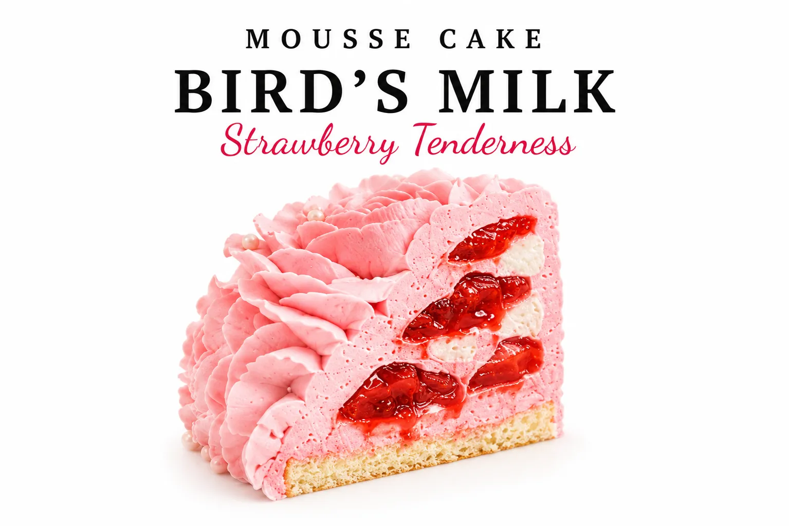 Mousse bento cake "Birds Milk Strawberry"